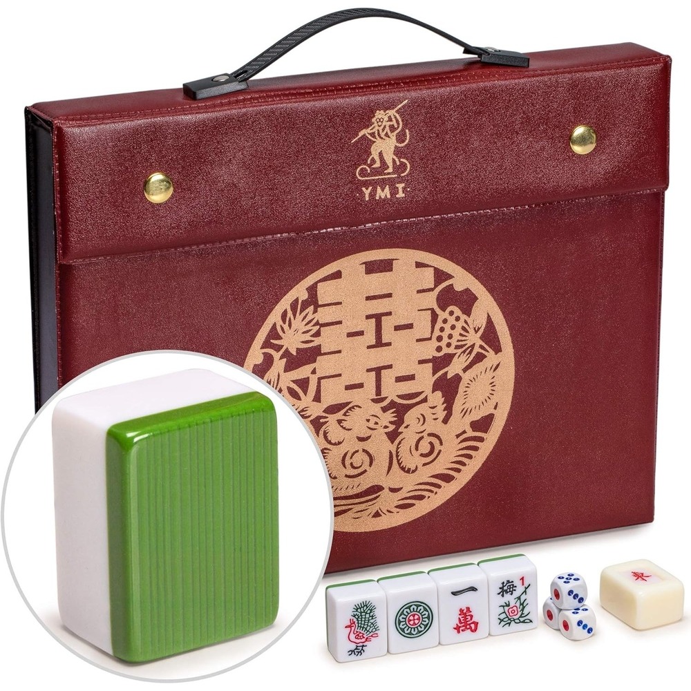 Yellow Mountain Chinese Mahjong Set Rouge Heritage 146 Medium Tiles